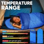 PTEROMY Sleeping Bags for Adults, Lightweight Water Resistant Backpacking Camping Sleeping Bag for Warm Cold Weather, Camping Essentials for Hiking Outdoor Travel (Blue)
