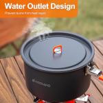 Odoland Camping Cookware Mess Kit - Non-Stick Lightweight Camping Pot and Fry Pan Set with Mesh Bag for Backpacking, Outdoor Cooking and Picnic, for 3-4 People