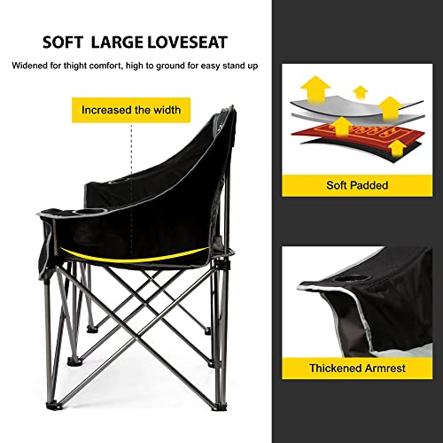 Oversized Padded Folding Loveseat Camping Chair