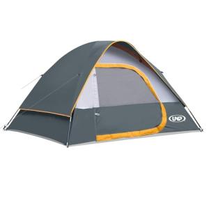 Camping Tent 4 Person, Waterproof Windproof Tent with Rainfly Easy Set up-Portable Dome Tents for Camping (Gray)