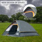 Camping Tent 4 Person, Waterproof Windproof Tent with Rainfly Easy Set up-Portable Dome Tents for Camping (Gray)