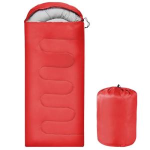 OBTANIM Sleeping Bags Portable Waterproof Camping Sleeping Bag for Adults Kids 4 Seasons Cold Weather or Warm Backpacking Hiking Mountaineering Indoor Outdoor Use (Red)
