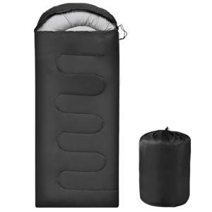 OBTANIM Sleeping Bags Portable Waterproof Camping Sleeping Bag for Adults Kids 4 Seasons Cold Weather or Warm Backpacking Hiking Mountaineering Indoor Outdoor Use (Black)