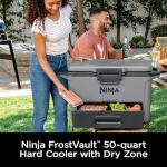 Ninja FB151GY FrostVault 50qt Hard Cooler with Dry Zone, Integrated Fridge-Temp Dry Storage Drawer, Premium Heavy-Duty Insulated Cooler, Keeps Ice for Days, Slate Gray