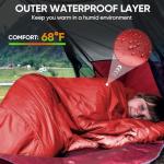 OBTANIM Sleeping Bags Portable Waterproof Camping Sleeping Bag for Adults Kids 4 Seasons Cold Weather or Warm Backpacking Hiking Mountaineering Indoor Outdoor Use (Red)