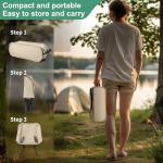 Lightweight Camping Chairs with Adjustable Height, Portable Camping Chairs for Adults with Carry Bag and Side Pockets, Folding Chairs for Outside for Camping, Beach, Fishing, Trip, Picnic (Khaki)