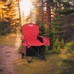 Coleman Portable Camping Chair with 4-Can Cooler, Cushioned Seat & Back with Side Pockets & Cup Holder, Carry Bag Included, Great for Camping, Tailgating, Firepits, Patio, & More