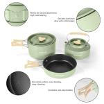 Odoland 15pcs Camping Cookware Mess Kit, Non-Stick Lightweight Pot Pan Kettle Set with Stainless Steel Cups Plates Forks Knives Spoons for Camping, Backpacking, Outdoor Cooking and Picnic