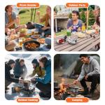 THTYBROS 27pcs Camping Cookware Mess Kit for 2-4 People, Portable Cookware Set with Kettle, Pots & Pans, Stainless Steel Utensils, Plates, Dishware for Backpacking, Picnic, Outdoor Adventures