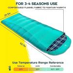 Bessport Sleeping Bag Winter | Flannel Lined 18℉ - 32℉ Extreme 3-4 Season Warm & Cool Weather Adult Sleeping Bags Large | Lightweight, Waterproof for Camping, Backpacking, Hiking