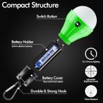 FLY2SKY Portable LED Tent Lamp, Clip Hook Hurricane Emergency Light Bulb, Camping Equipment Lanterns for Hiking, Backpacking Outage, B-CLOSED-HOOK, 4 Packs