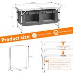 Camp Field Camping Folding Aluminum Table with Adjustable Legs for Outdoor Travel Beach, Backyards, BBQ, Party and Picnic Foldable Table, White