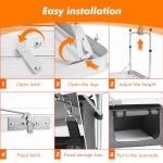 Camp Field Camping Folding Aluminum Table with Adjustable Legs for Outdoor Travel Beach, Backyards, BBQ, Party and Picnic Foldable Table, White