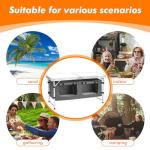 Camp Field Camping Folding Aluminum Table with Adjustable Legs for Outdoor Travel Beach, Backyards, BBQ, Party and Picnic Foldable Table, White