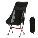 SHALLWE Camping Chairs, All Aluminum Frame Portable Folding Camp Chair for Adults, Heavy Duty Collapsible for Backpacking, Hiking, Beach, Sports (Black)
