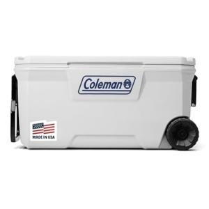 Coleman Classic Series 100qt Wheeled Marine Cooler, Fully Insulated Lid & Body Keeps Ice up to 5 Days, Holds up to 160 Cans