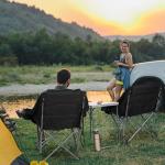 Bolosy Oversized XL Camping Chairs for Adults Heavy Duty Support 500 lbs Outdoor Folding Chairs Padded Portable Lawn Chairs Camp Chairs with Cup Holder