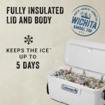 Coleman Classic Series 100qt Wheeled Marine Cooler, Fully Insulated Lid & Body Keeps Ice up to 5 Days, Holds up to 160 Cans