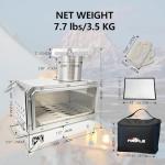 FOAPLE Outdoor Portable Wood Burning Stove，Mini Camp Oven, Camping Stove portable for Cooking, Stainless Steel Wood Burning Stove with Bag, Heat Insulation Pad, Gloves, Wood Stove for Hiking BBQ