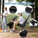 SHALLWE Camping Chairs, All Aluminum Frame Portable Folding Camp Chair for Adults, Heavy Duty Collapsible for Backpacking, Hiking, Beach, Sports (Black)