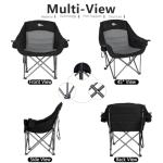 Bolosy Oversized XL Camping Chairs for Adults Heavy Duty Support 500 lbs Outdoor Folding Chairs Padded Portable Lawn Chairs Camp Chairs with Cup Holder