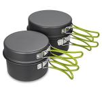 Gutsdoor Camping Cookware Set Camping Gear Campfire Utensils Non-Stick Cooking Equipment Lightweight Stackable Pot Pan Bowls with Storage Bag for Outdoor Hiking (11 Piece/Set)