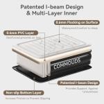 COMMOUDS Queen Air Mattress with 2000mAh Battery Powered Pump, 18" Raised Inflatable Mattress, Portable Blow up Mattress, Air Bed for Camping, Home and Guest