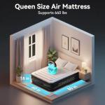 COMMOUDS Queen Air Mattress with 2000mAh Battery Powered Pump, 18" Raised Inflatable Mattress, Portable Blow up Mattress, Air Bed for Camping, Home and Guest