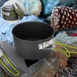 Gutsdoor Camping Cookware Set Camping Gear Campfire Utensils Non-Stick Cooking Equipment Lightweight Stackable Pot Pan Bowls with Storage Bag for Outdoor Hiking (11 Piece/Set)