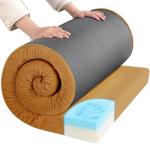 HOMBYS Portable Memory Foam Camping Mattress for Outdoor Sleeping, 3" Thick Waterproof Roll Up Camping Mattress Pad Mat for Travel Truck Bed Tent (Khaki, Small Single-72"x24"x3")