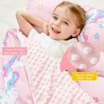 Lasoftan Toddler Nap Mat with Pillow and Blanket, Extra Large Rolled Napping Mats, Toddler Nap Mat for Boys Girls,Kids Sleeping Mat for Daycare, Preschool Travel Camping, Unicorn