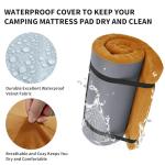 HOMBYS Portable Memory Foam Camping Mattress for Outdoor Sleeping, 3" Thick Waterproof Roll Up Camping Mattress Pad Mat for Travel Truck Bed Tent (Khaki, Small Single-72"x24"x3")