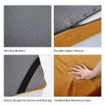 HOMBYS Portable Memory Foam Camping Mattress for Outdoor Sleeping, 3" Thick Waterproof Roll Up Camping Mattress Pad Mat for Travel Truck Bed Tent (Khaki, Small Single-72"x24"x3")