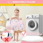 Lasoftan Toddler Nap Mat with Pillow and Blanket, Extra Large Rolled Napping Mats, Toddler Nap Mat for Boys Girls,Kids Sleeping Mat for Daycare, Preschool Travel Camping, Unicorn