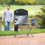 Coleman Portable Camping Chair with 4-Can Cooler, Cushioned Seat & Back with Side Pockets & Cup Holder, Carry Bag Included, Great for Camping, Tailgating, Firepits, Patio, & More