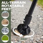 X Strike Oversized Folding Fishing Chair with Rod Holder Heavy Duty 350LBS, Feet Adjustable Padded Camping Chair with Cup Holder Side Pocket Hard Armrest