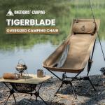 OneTigris Tigerblade High Back Camping Chair with Pillow Design, Comfortable Widened Seat Folding Chair
