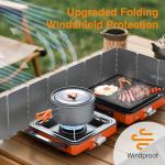 ODSD 2 Burner Camping Stove with Windshield, 20000 BTU Propane Camp Stove, Portable Folding Gas Stove, Camping Essentials Gear Includes Frying Pan, Coffee Stand & Carry Bag, Orange