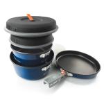 GSI Outdoors Bugaboo Base Camper Small, High-Efficiency Cookset – Ceramic Non-Stick Coated, Includes 2L & 1.5L Pots, 8" Fry Pan, Accessories