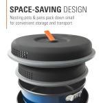 GSI Outdoors Bugaboo Base Camper Small, High-Efficiency Cookset – Ceramic Non-Stick Coated, Includes 2L & 1.5L Pots, 8" Fry Pan, Accessories