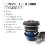 GSI Outdoors Bugaboo Base Camper Small, High-Efficiency Cookset – Ceramic Non-Stick Coated, Includes 2L & 1.5L Pots, 8" Fry Pan, Accessories