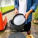 GSI Outdoors Bugaboo Base Camper Small, High-Efficiency Cookset – Ceramic Non-Stick Coated, Includes 2L & 1.5L Pots, 8" Fry Pan, Accessories