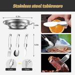 304 Stainless Steel Camping Cookware Set - Mess Kit with Pots, Pans, Kettle, Plates, Forks, Knives, Spoons for 2 People, Perfect for Camping, Picnic, RVs