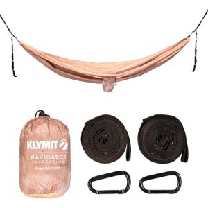 Klymit Camping Hammock 400 lb. Capacity with Heavy Duty Straps and Caribiners - Navigator Series - Pink