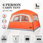 Happy Travel Tent 6 Person Tents for Camping, Waterproof Easy Setup Camping Tent with Rainfly, Portable Large Family Cabin Tent with 5 Large Mesh Windows and Carry Bag for Outdoor Camping & Hiking