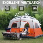 Happy Travel Tent 6 Person Tents for Camping, Waterproof Easy Setup Camping Tent with Rainfly, Portable Large Family Cabin Tent with 5 Large Mesh Windows and Carry Bag for Outdoor Camping & Hiking