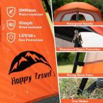 Happy Travel Tent 6 Person Tents for Camping, Waterproof Easy Setup Camping Tent with Rainfly, Portable Large Family Cabin Tent with 5 Large Mesh Windows and Carry Bag for Outdoor Camping & Hiking
