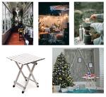 SUNNYFEEL Folding Camping Table - Lightweight Aluminum Portable Picnic Table, 18.5x18.5x24.5 Inch for Cooking, Beach, Hiking, Travel, Fishing, BBQ, Indoor Outdoor Small Foldable Camp Tables