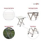 SUNNYFEEL Folding Camping Table - Lightweight Aluminum Portable Picnic Table, 18.5x18.5x24.5 Inch for Cooking, Beach, Hiking, Travel, Fishing, BBQ, Indoor Outdoor Small Foldable Camp Tables