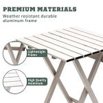SUNNYFEEL Folding Camping Table - Lightweight Aluminum Portable Picnic Table, 18.5x18.5x24.5 Inch for Cooking, Beach, Hiking, Travel, Fishing, BBQ, Indoor Outdoor Small Foldable Camp Tables